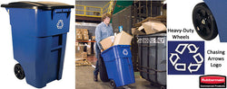 50 Gallon Recycling Bin with Wheels   Blue 119182