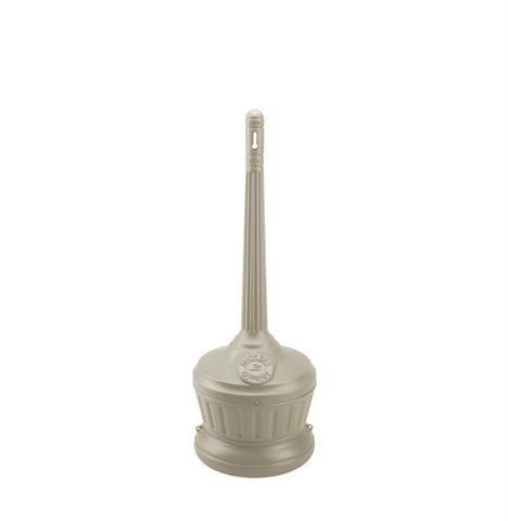 42 Outdoor Ashtray w/ Lift out Pail, Round Base   Beige 119188