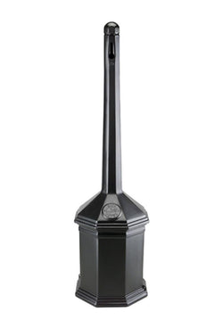 42 Outdoor Ashtray w/ Lift out Pail, Hexagonal Base   Black 119197
