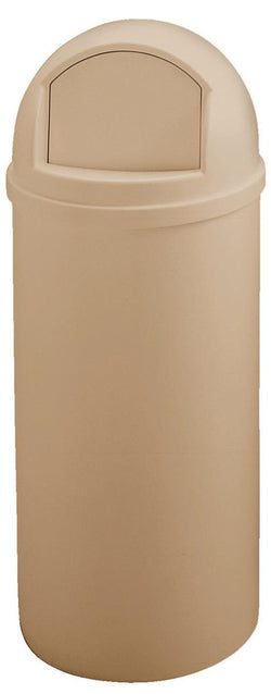 25 Gallon Outdoor Trash Can w/ Push Lid, Round   Beige 119206