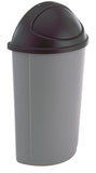21 Gallon Outdoor Trash Can w/ Push Lid, Semi Round   Gray 119208