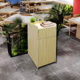 39.5X20X20" Black Fast Food Trash Bin Receptacle w/Hinged Door Recessed Tray Top 119231