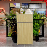 39.5X20X20" Black Fast Food Trash Bin Receptacle w/Hinged Door Recessed Tray Top 119231