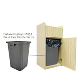 39.5X20X20" Black Fast Food Trash Bin Receptacle w/Hinged Door Recessed Tray Top 119231