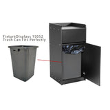 Restaurant Trash Bin Fast Food Garbage Receptacle Tray Holder Up To 36 Gallons 119232-BLACK