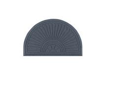 3' x 1.8' Semi Circle Entry Mat   Gray 119238