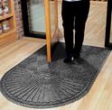 4 x 5.9 Entry Mat with One Semi Circle End   Gray 119250