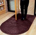 4 x 5.9 Entry Mat with One Semi Circle End   Maroon 119252
