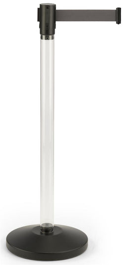 41.5 Clear Stanchion Post with 6.5' Gray Retractable Belt 119322