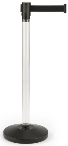 41.5 Clear Stanchion Post with 6.5' Black Retractable Belt 119325