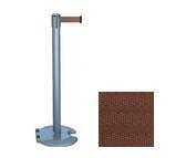 39 Gray Stanchion Post with 7.5' Retractable Belt   Brown 119331