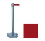 39 Gray Stanchion Post with 7.5' Retractable Belt   Maroon 119333