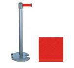 39 Gray Stanchion Post with 7.5' Retractable Belt   Red 119335
