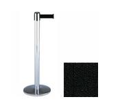 38 Chrome Stanchion Post with 13' Retractable Belt   Black 119338