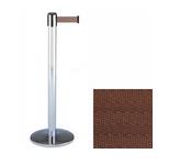 38 Chrome Stanchion Post with 13' Retractable Belt   Brown 119342