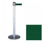 38 Chrome Stanchion Post with 13' Retractable Belt   Dark Green 119343