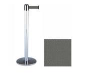 38 Chrome Stanchion Post with 13' Retractable Belt   Gray 119344