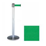 38 Chrome Stanchion Post with 13' Retractable Belt   Green 119345