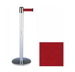 38 Chrome Stanchion Post with 13' Retractable Belt   Maroon 119346