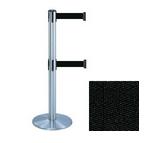 38 Chrome Stanchion Post with (2) 7.5' Retractable Belts   Black 119349