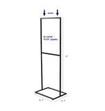 Poster Stand for Floor, Top Insert, 2 Sided, with Floor Levelers   Black