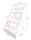 6 Tier 18 Wide Wire Tabletop Display Rack Greeting Card Book CD DVD Stand White