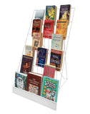 6 Tier 18 Wide Wire Tabletop Display Rack Greeting Card Book CD DVD Stand White