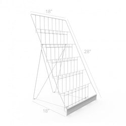 18W Tabletop Literature Organizer Magazines Brochures 6 Tier White Wire Display