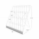 4 Tiered Wire Display Rack Literature Brochure Magazine Stand Book Tabletop Rack