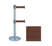 38 Chrome Stanchion Post with (2) 7.5' Retractable Belts   Brown 119369