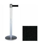 38 Chrome Stanchion Post with 7.5' Retractable Belt   Black 119374