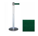 38 Chrome Stanchion Post with 7.5' Retractable Belt   Dark Green 119379