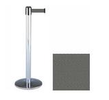 38 Chrome Stanchion Post with 7.5' Retractable Belt   Gray 119380