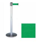 38 Chrome Stanchion Post with 7.5' Retractable Belt   Green 119381