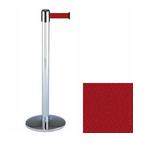 38 Chrome Stanchion Post with 7.5' Retractable Belt   Maroon 119382