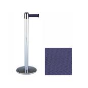 38 Chrome Stanchion Post with 7.5' Retractable Belt   Navy Blue 119383