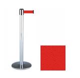 38 Chrome Stanchion Post with 7.5' Retractable Belt   Red 119384
