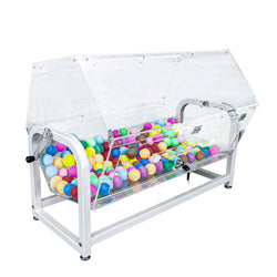 30x18x20" large Clear Acrylic Raffle Drum Metal Stand, Lucky Draw Ticket Box 119569
