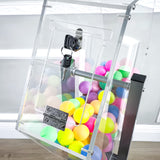 Acrylic Raffle Drum with Wheels, Floorstanding - Clear & Black 23X15X45 119571