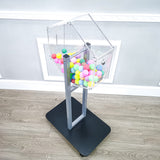 Acrylic Raffle Drum with Wheels, Floorstanding - Clear & Black 23X15X45 119571