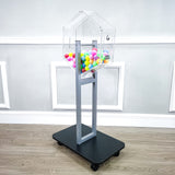 Acrylic Raffle Drum with Wheels, Floorstanding - Clear & Black 23X15X45 119571