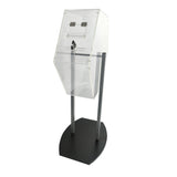 Acrylic Raffle Drum with Wheels, Floorstanding - Clear & Black 23X15X45 119571