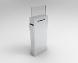 Floorstanding Ballot Box Metal Suggestion Box Election Kiosk Donation Collection Unique Lock/Keys  Silver Gray 119577