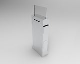 Floorstanding Ballot Box Metal Suggestion Box Election Kiosk Donation Collection Unique Lock/Keys  Silver Gray 119577
