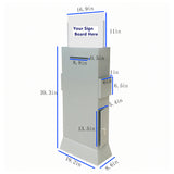 Floorstanding Ballot Box Metal Suggestion Box Election Kiosk Donation Collection Unique Lock/Keys  Silver Gray 119577