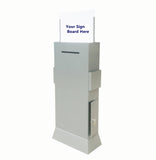 Floorstanding Ballot Box Metal Suggestion Box Election Kiosk Donation Collection Unique Lock/Keys  Silver Gray 119577