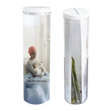 24 Clear Donation Can Fundraising Coin Plastic Jar 3.3x11.8" Fit 8.5x11 Graphics 119635-24PK