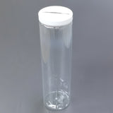 24 Clear Donation Can Fundraising Coin Plastic Jar 3.3x11.8" Fit 8.5x11 Graphics 119635-24PK