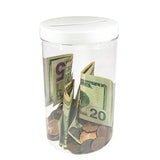 Plastic Donation Can, Holds 5.9 x 3.35 Graphics   Clear 119636