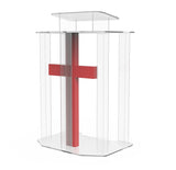 Unassembled Acrylic/lectern/pulpit/lucite/plexiglass/podium/led Cross 11969 11969 RED UNASSEMBLED